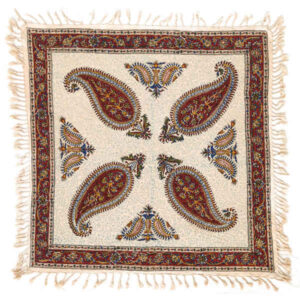 Persisches Tischtuch: Isfahans traditionelle Kalamkari Blockdruck Paisley