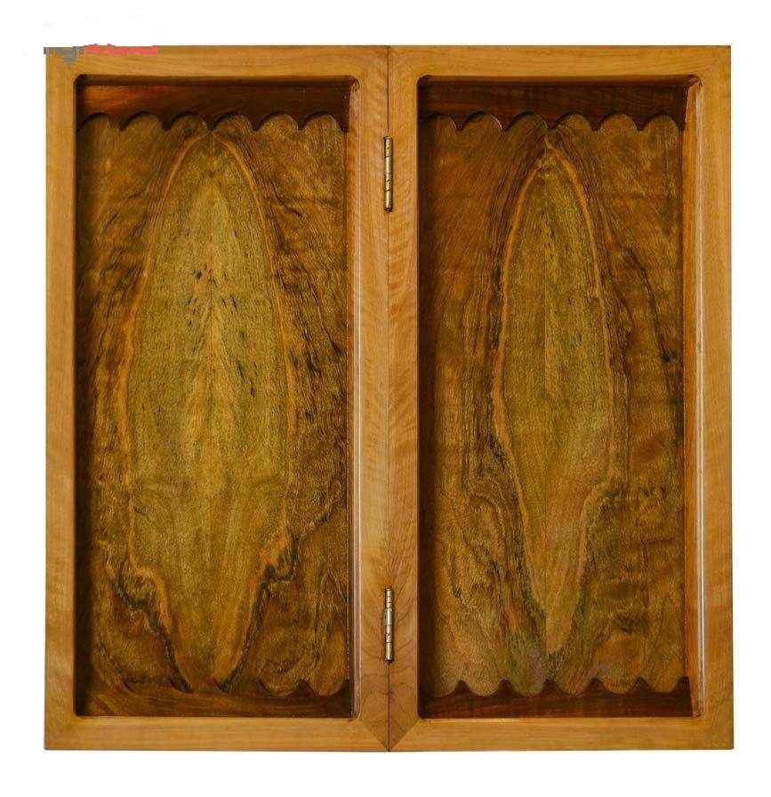 Holzgeschnitztes Backgammonbrett Handgefertigt mit persischem Erbe Kayyam Cup