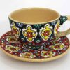 Handgefertigtes persisches Tee- und Kaffeeset aus Keramik - Minakari Emailliert