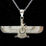 Silberanhänger Minimalistisch Zoroastrische Faravahar-Symbol