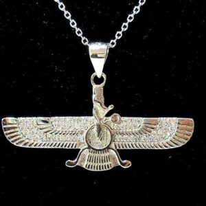 Silberanhänger Minimalistisch Zoroastrische Faravahar-Symbol
