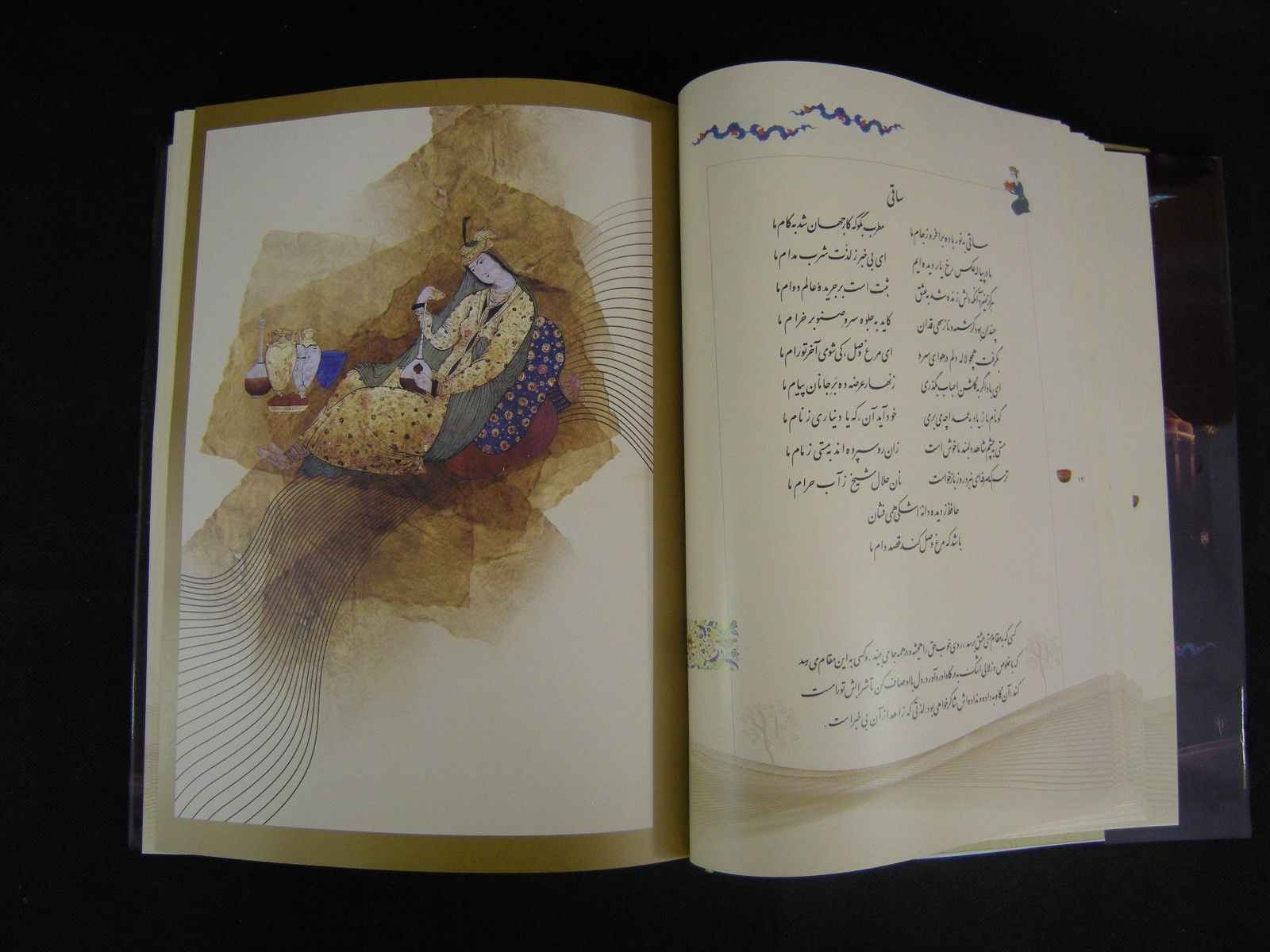 Die Ghazaliyat von Hafez Shirazi Buch mit Kalligrafie Gemälde (Farsi)