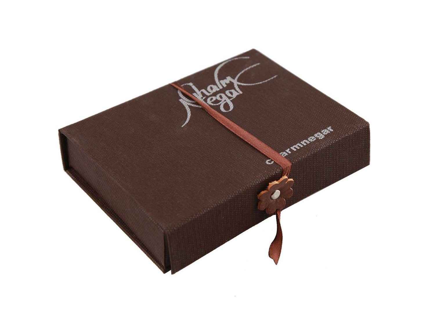 Persischer Leder-Doppelfalt-Geldbeutel für Herren mit Achaemeniden-Design