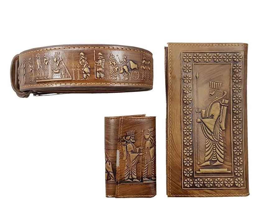 Schatzhafte persische handwerkliche Geldbörse, Schlüsselanhänger & Kartenhalter Geschenkset
