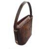Handgefertigte Boho-Schultertasche aus Wildleder mit Termeh