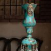 Emaillierte persische Kristall-Lüsterlampe im traditionellen Laleh-Design