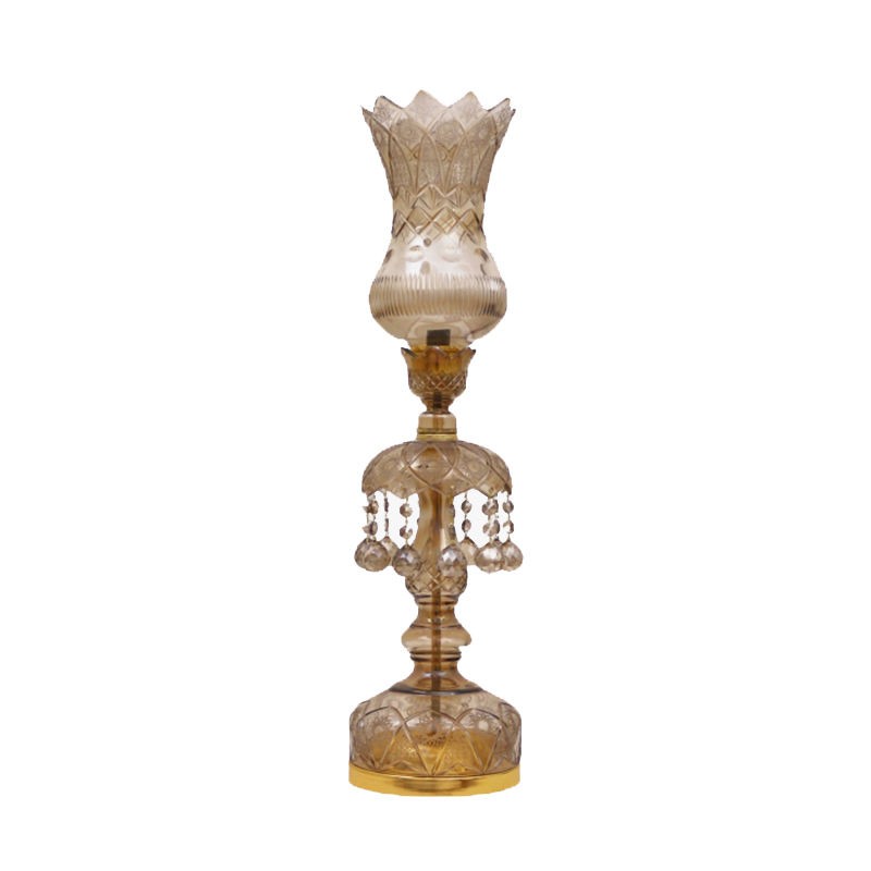 Emaillierte persische Kristall-Lüsterlampe im traditionellen Laleh-Design