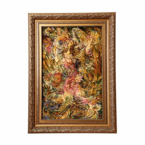 Handgeknüpfter persischer Wandteppich aus Tabriz, der Miniatur Booyeh Bahar darstellt