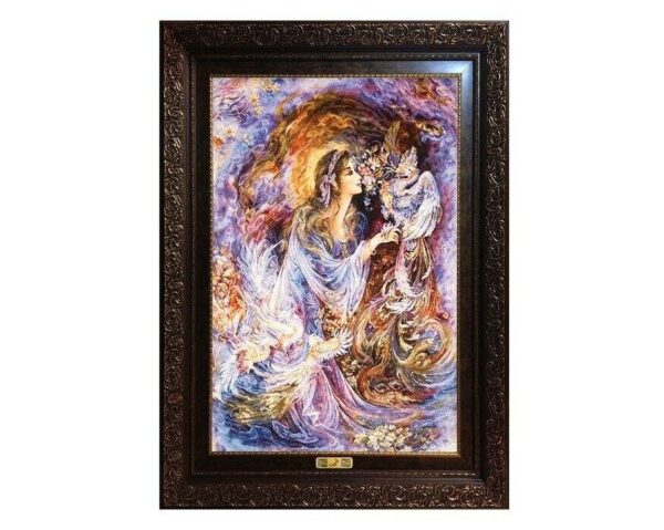 Persischer Wandteppich aus Tabriz, der Miniatur M35 darstellt