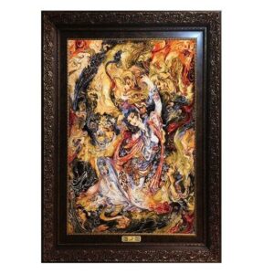 Persischer Wandteppich aus Tabriz, der Miniatur M34 darstellt
