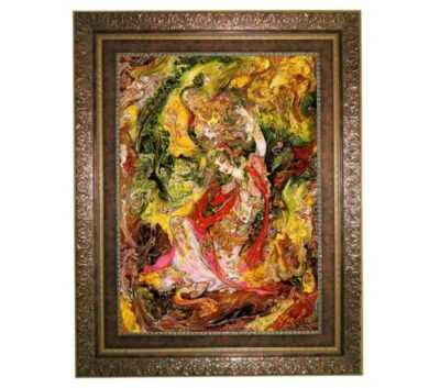 Persischer Wandteppich aus Tabriz, der Miniatur 39KC darstellt