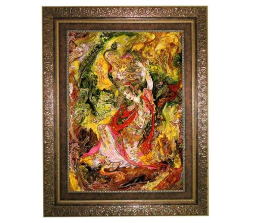 Persischer Wandteppich aus Tabriz, der Miniatur 39KC darstellt