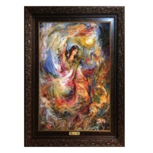 Persischer Wandteppich aus Tabriz, der Miniatur M5 darstellt