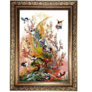 Persischer Wandteppich aus Tabriz, der Miniatur 1446KC darstellt