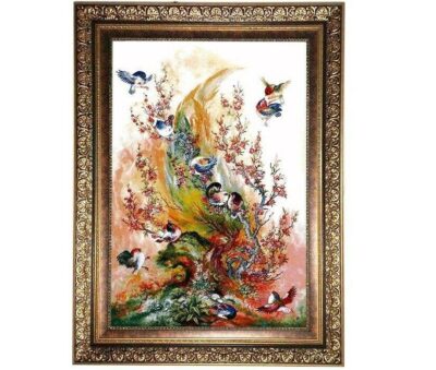 Persischer Wandteppich aus Tabriz, der Miniatur 1446KC darstellt