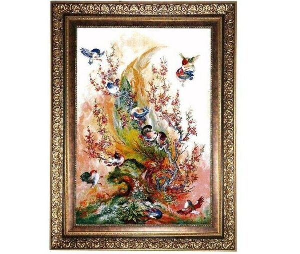 Persischer Wandteppich aus Tabriz, der Miniatur 1446KC darstellt