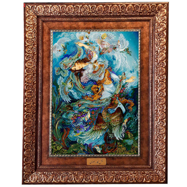 Persischer Wandteppich aus Tabriz, der Miniatur 546KP darstellt