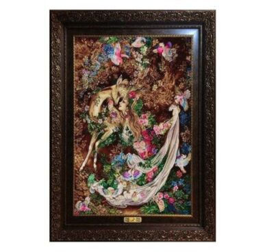 Persischer Wandteppich aus Tabriz, der Miniatur M23 darstellt