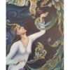 Original persische Miniaturkunstmalerei: Acryl auf Karton - Mädchen und Phönix