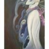 Original persische Miniaturkunstmalerei: Acryl auf Karton - Mädchen und Phönix