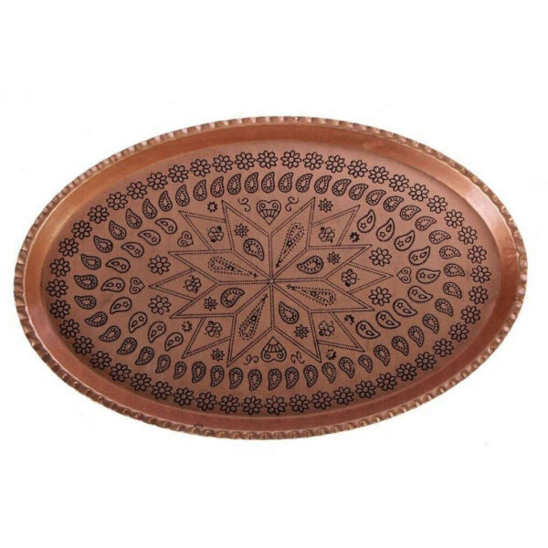 Persisches Kupfer-Serviertablett, traditionell gehämmert, Modell ZH17