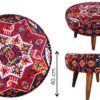 Traditionelles Samt-Hocker & Kissen-Set, inspiriert von persischer Kunst