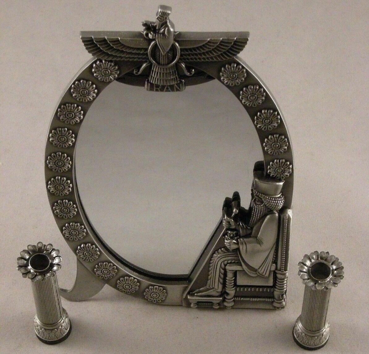 Persisches Achämeniden- & Farvahar-Spiegel- und Kerzenhalter-Set