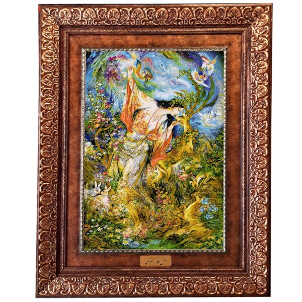 Persischer Wandteppich aus Tabriz, der Miniatur 8KP darstellt