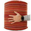 Authentischer Ottomanischer Kilim-Pouf mit Ursprung Iran, handgefertigt G2