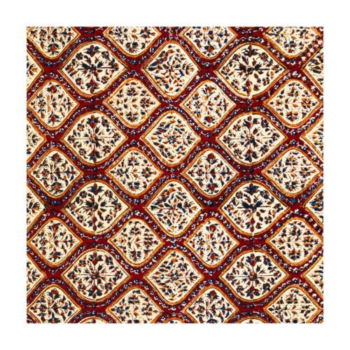 Persisches Tischtuch: Isfahans traditionelle Kalamkari Blockdruck Blumenmuster