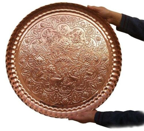 Persisches Kupfer-Serviertablett, traditionell gehämmert, 56 cm