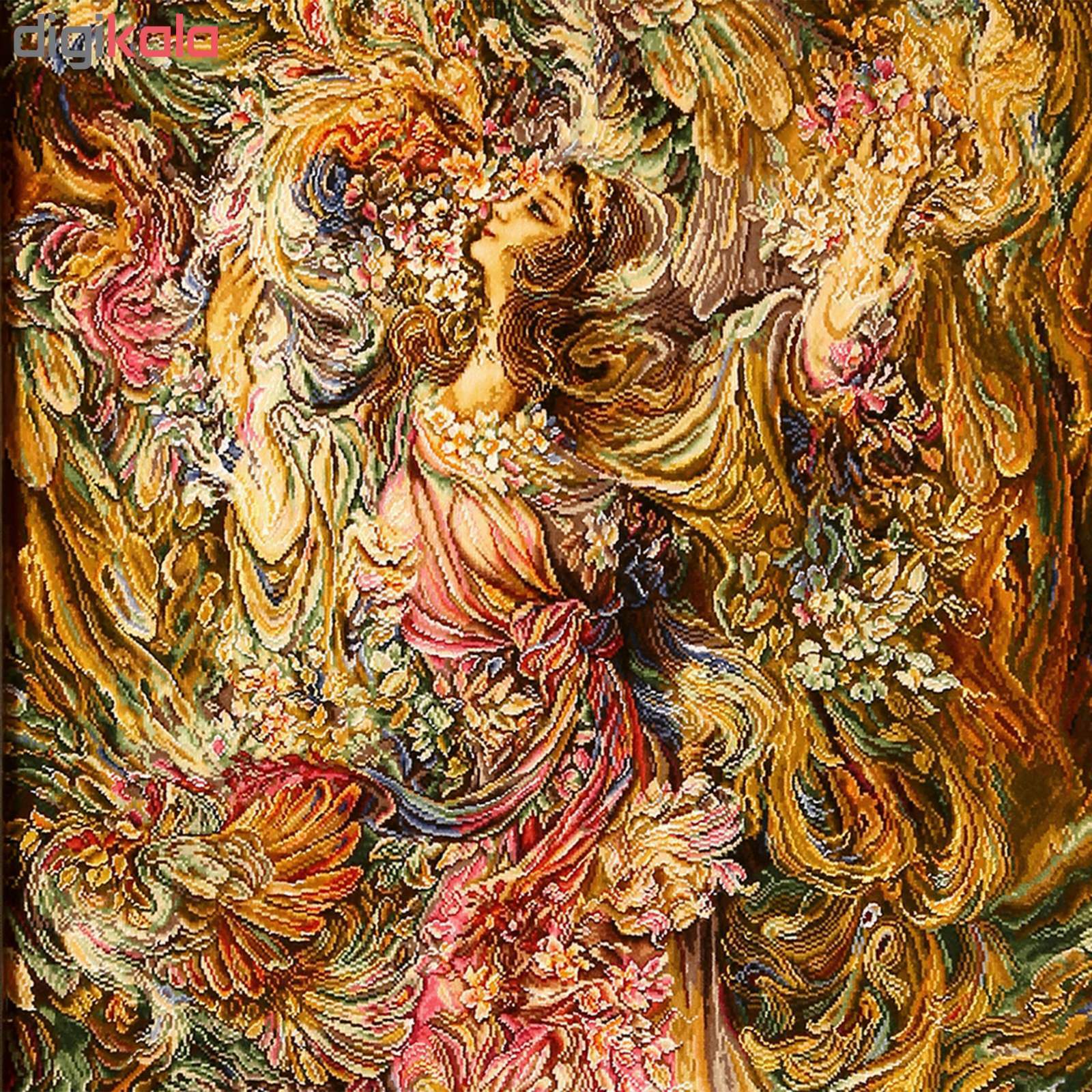 Handgeknüpfter persischer Wandteppich aus Tabriz, der Miniatur Booyeh Bahar darstellt