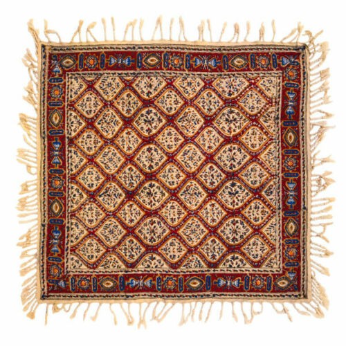 Persisches Tischtuch: Isfahans traditionelle Kalamkari Blockdruck Blumenmuster