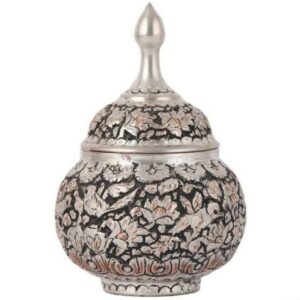 Engraved Persian Copper Sugar Bowl Model Garden