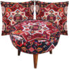 Traditionelles Samt-Hocker & Kissen-Set, inspiriert von persischer Kunst