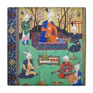Dekorative persische Keramikfliese – Shahnameh inspiriert: Miniatur wk188