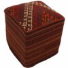 Authentischer Ottomanischer Kilim-Pouf mit Ursprung Iran, handgefertigt H101
