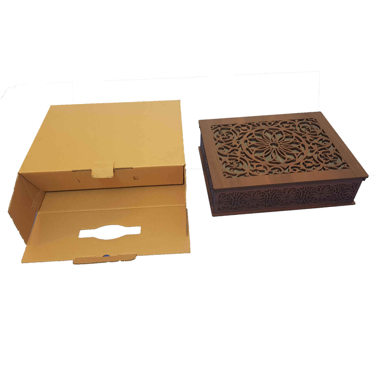 Holz-Teebeutelkästchen mit Fach Nareng