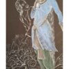 Original persische Miniaturkunstmalerei: Gouache und Aquarell - Mädchen und alter Mann