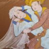 Original persische Safavidische Kunstmalerei: Aquarell und Gouache auf Karton - Layla und Majnun