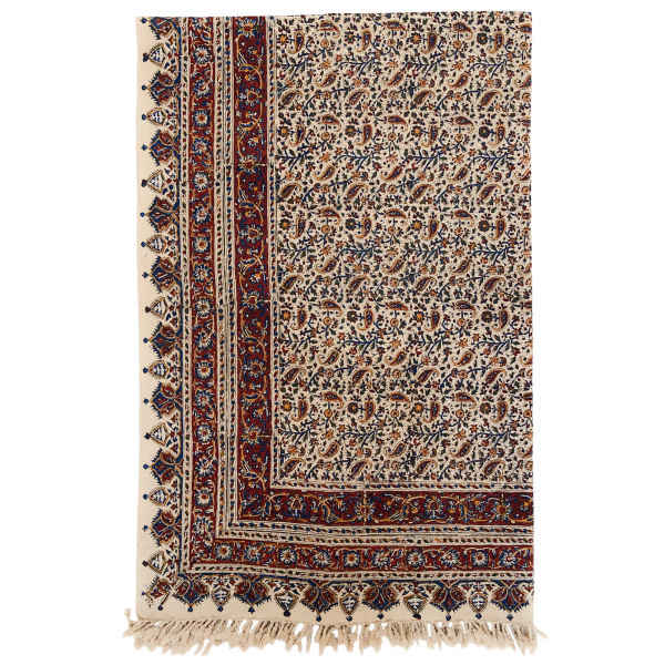 Persisches Tischtuch: Isfahans traditionelle Kalamkari Blockdruck G164