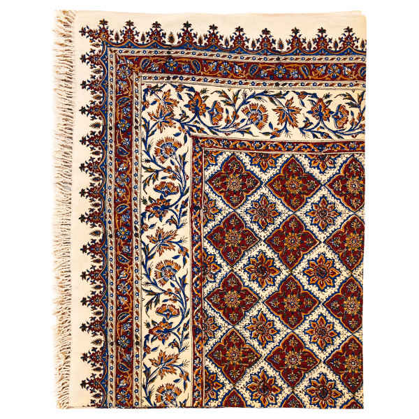 Persisches Tischtuch: Isfahans traditionelle Kalamkari Blockdruck G280
