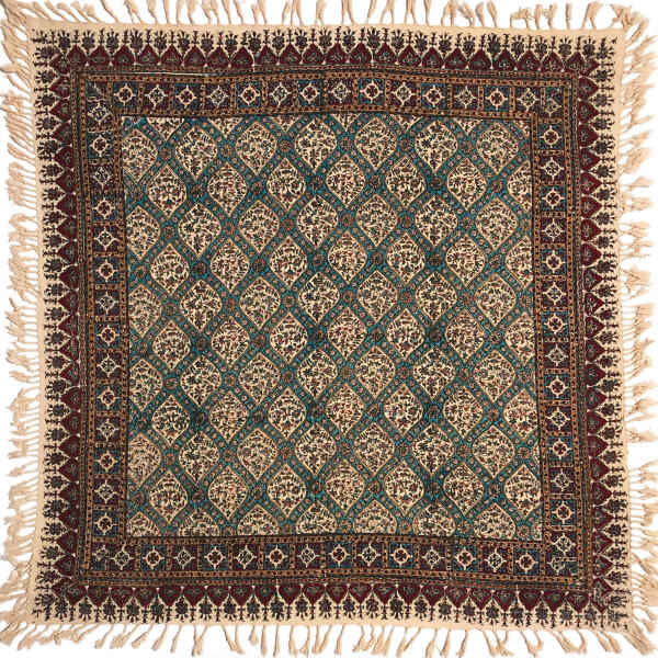 Persisches Tischtuch: Isfahans traditionelle Kalamkari Blockdruck G114