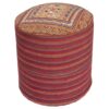 Authentischer Ottomanischer Kilim-Pouf mit Ursprung Iran, handgefertigt AP405