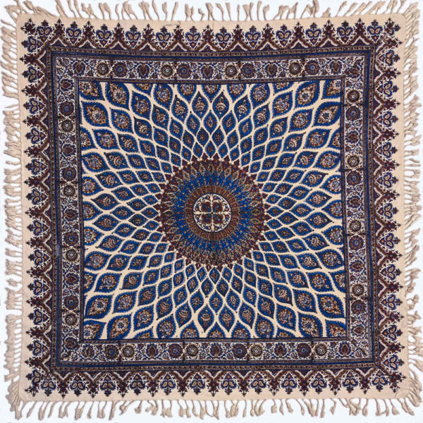Persisches Tischtuch: Isfahans traditionelle Kalamkari Blockdruck G127