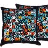 Eklektisches Samt-Hocker & Kissen-Set, inspiriert von persischer Kunst