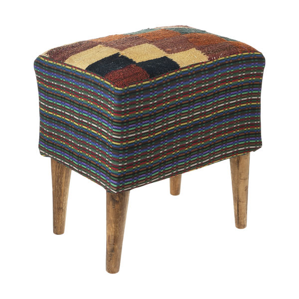 Authentischer Kilim-Hocker mit Ursprung Iran, handgefertigt 98001