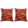 Traditionelles Samt-Hocker & Kissen-Set, inspiriert von persischer Kunst