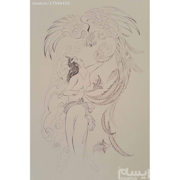 Original persische Miniaturkunstmalerei: Aquarell - Sehnsucht nach Liebe