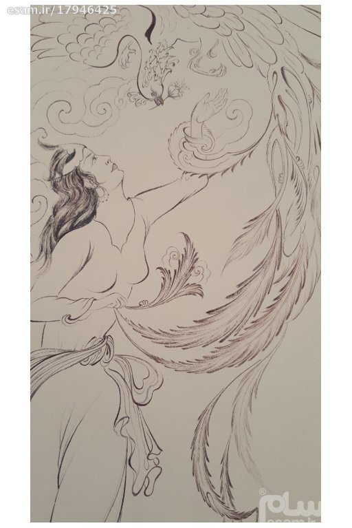 Original persische Miniaturkunstmalerei: Aquarell – Sehnsucht nach Liebe